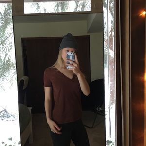 Rust Colored V-neck tee